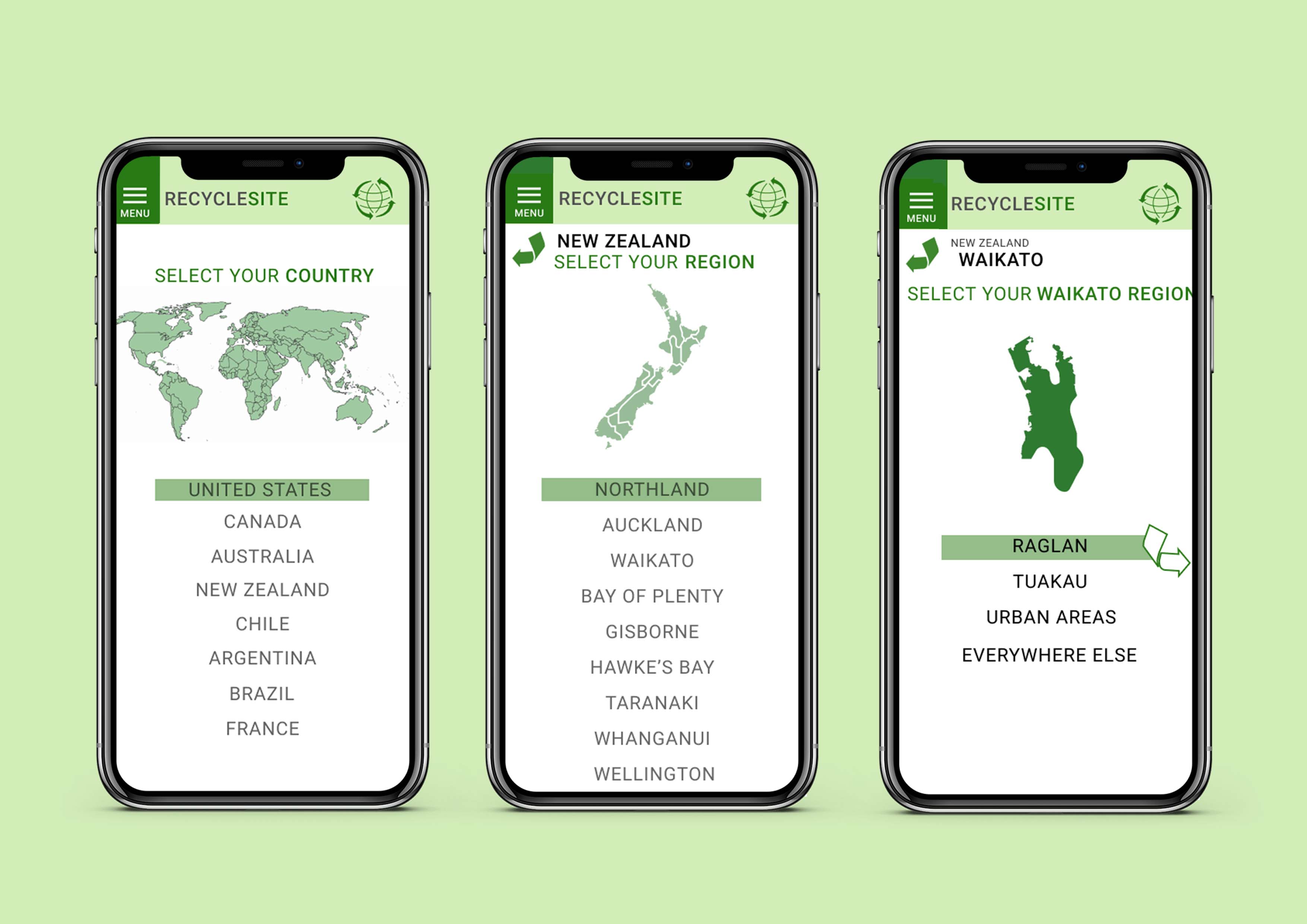 First Screen for Recycling App